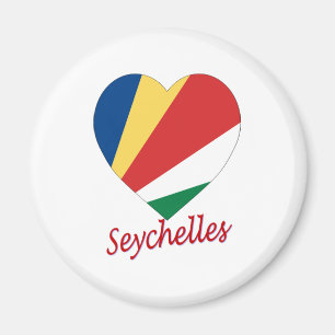 Aimant Coeur du drapeau des Seychelles