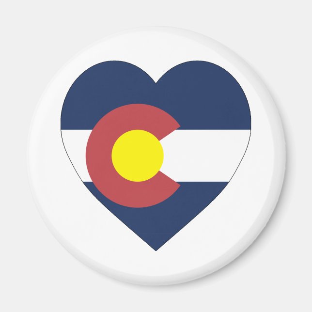 Aimant Coeur du drapeau du Colorado (Devant)