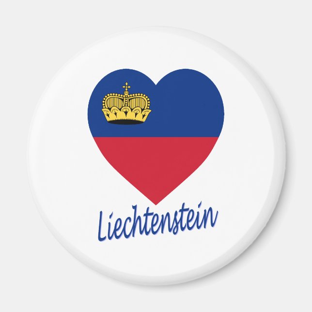 Aimant Coeur du drapeau du Liechtenstein (Devant)