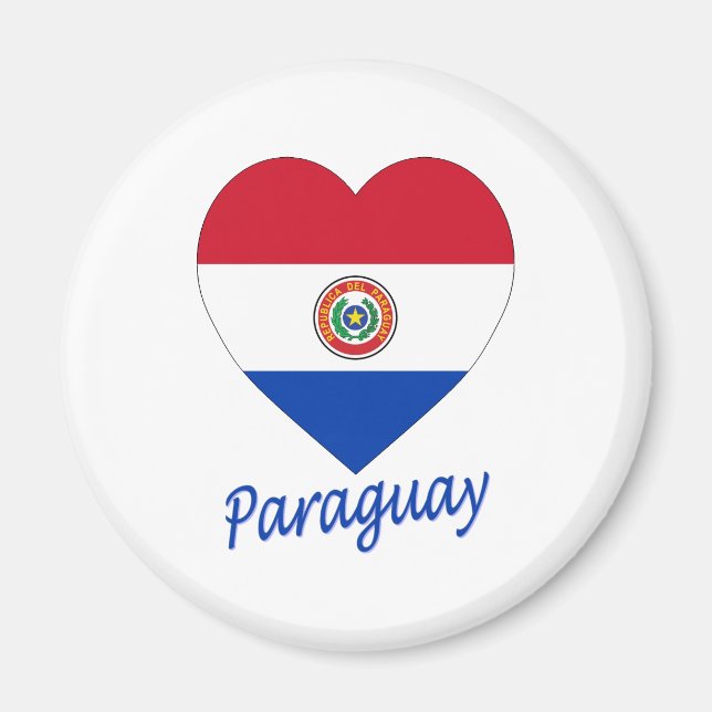 Aimant Coeur du drapeau du Paraguay (Devant)