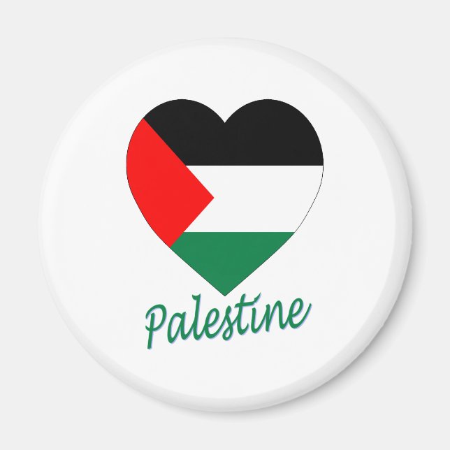 Aimant Coeur du drapeau palestinien (Devant)