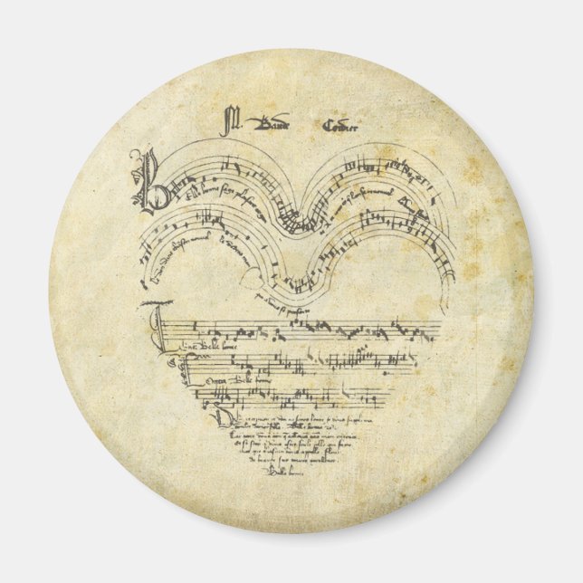 Aimant Coeur du manuscrit médiéval (Devant)