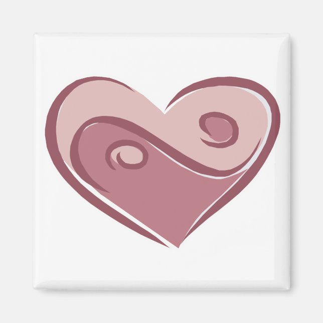 Aimant coeur du yin yang (Devant)