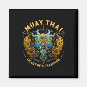 Aimant Cœur d'un champion - Kickboxing et Muay Thai Lio