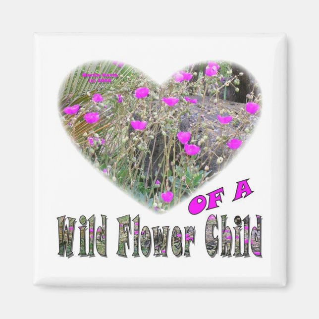 Aimant Coeur d'un enfant fleur sauvage (Devant)
