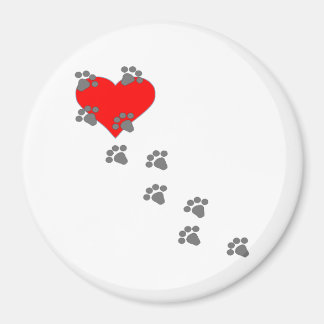 Aimant Coeur (Empreintes de pattes)