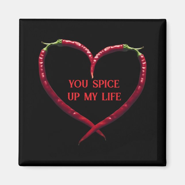 Aimant Coeur épicé de poivre chili (Devant)