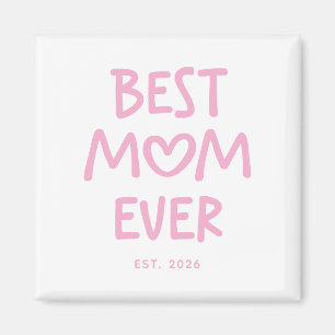 Aimant Cœur Fantaisiste Rose Meilleure Maman Ever