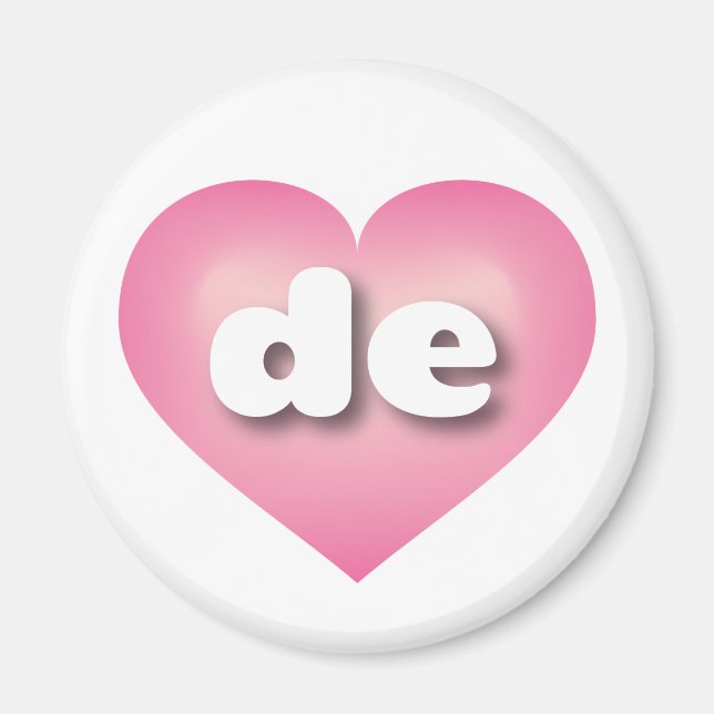 Aimant Coeur fondu rose Delaware - I love de (Devant)