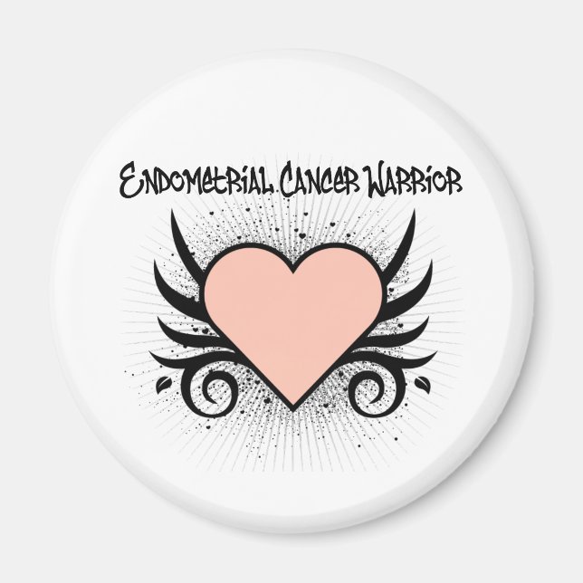 Aimant Coeur guerrier du cancer de l'enddomètre (Devant)