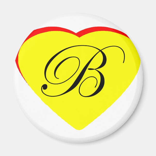 Aimant Coeur jaune rouge B Faire-part de mariage Le MUSÉE (Devant)