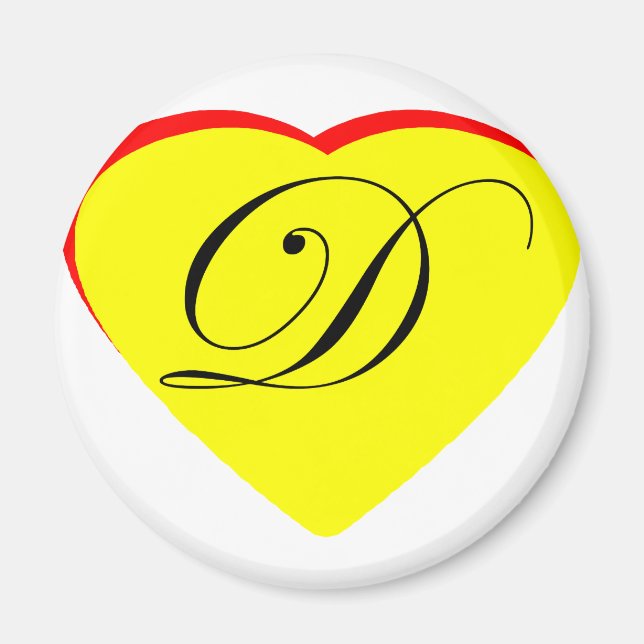 Aimant Coeur Jaune Rouge D Faire-part de mariage Le MUSÉE (Devant)