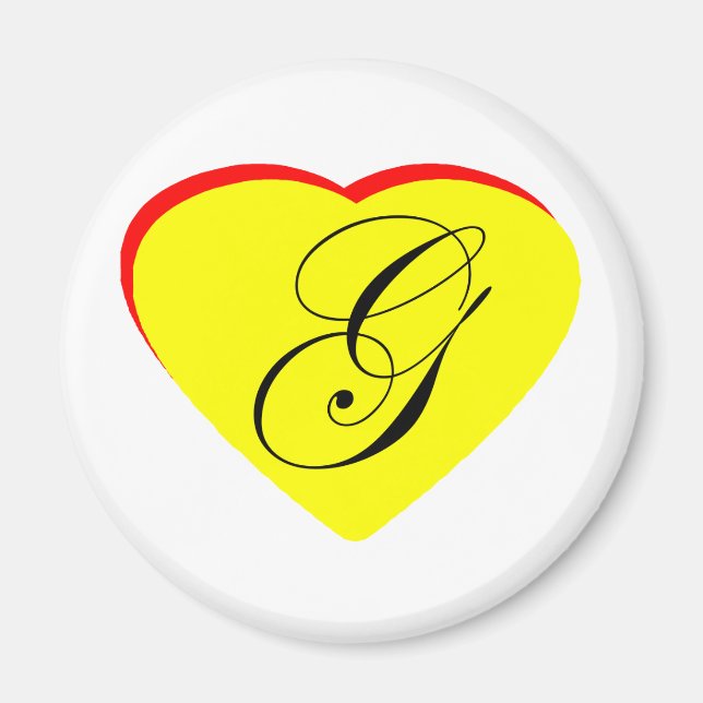 Aimant Coeur jaune rouge G Faire-part de mariage Le MUSÉE (Devant)