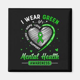 Aimant Coeur Je Porte Vert Pour La Sensibilisation À La S