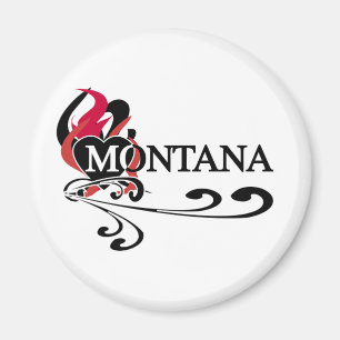 Aimant Coeur Montana du feu