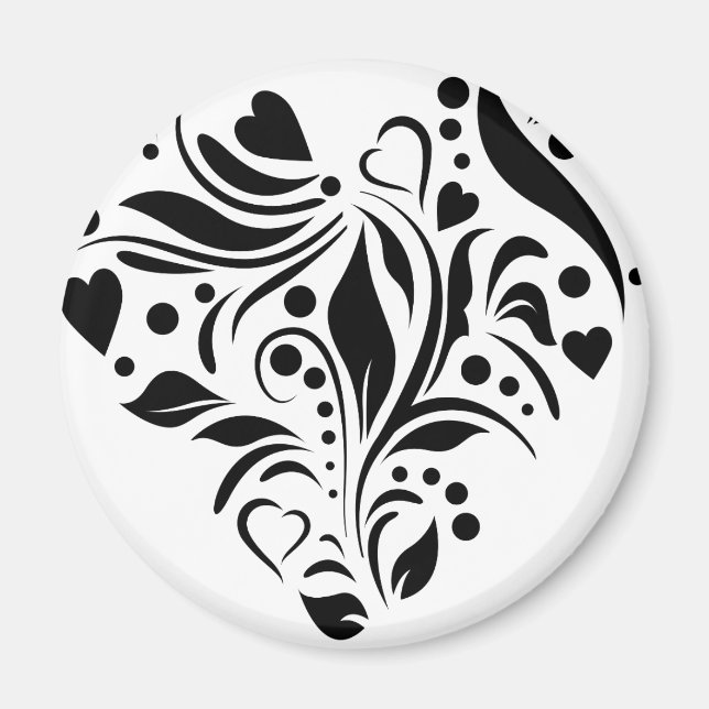 Aimant Coeur noir (Devant)