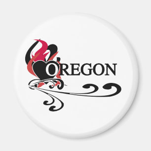 Aimant Coeur Orégon du feu