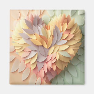 Aimant Coeur Pastel 3D