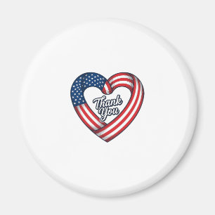 Aimant Cœur patriotique Merci Design vectoriel vintage_1