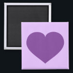 Aimant Coeur pourpre<br><div class="desc">Cet aimant présente un coeur violet sur un arrière - plan lavande. Un aimant à coeur violet est un grand fiançailles,  mariage,  anniversaire ou fête de la Saint-Valentin ou de sauver la date.</div>