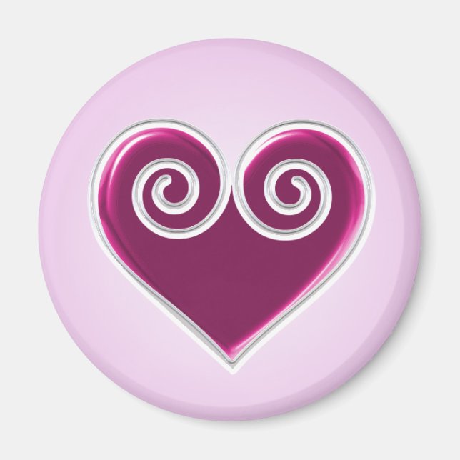 Aimant Coeur rose (Devant)
