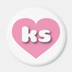 Aimant Coeur rose du Kansas - I love ks
