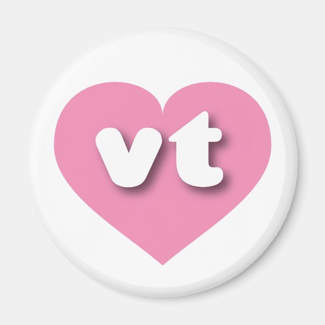 Aimant Coeur rose du Vermont - J'aime vt (Devant)