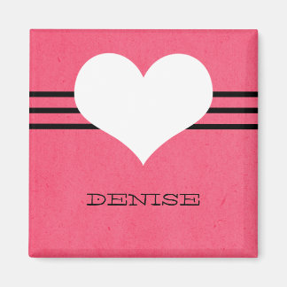 Aimant Coeur rose moderne