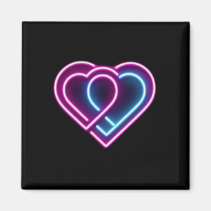Aimant Coeur rose néon/bleu Tasse de la Saint-Valentin