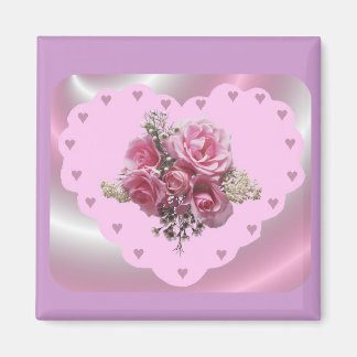 AIMANT COEUR ROSE VALENTINES