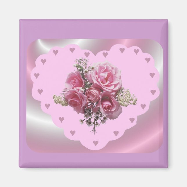 AIMANT COEUR ROSE VALENTINES (Devant)