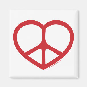 Aimant Coeur rouge de l'amour, signe de paix