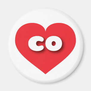 Aimant Coeur rouge du Colorado - J'aime le co