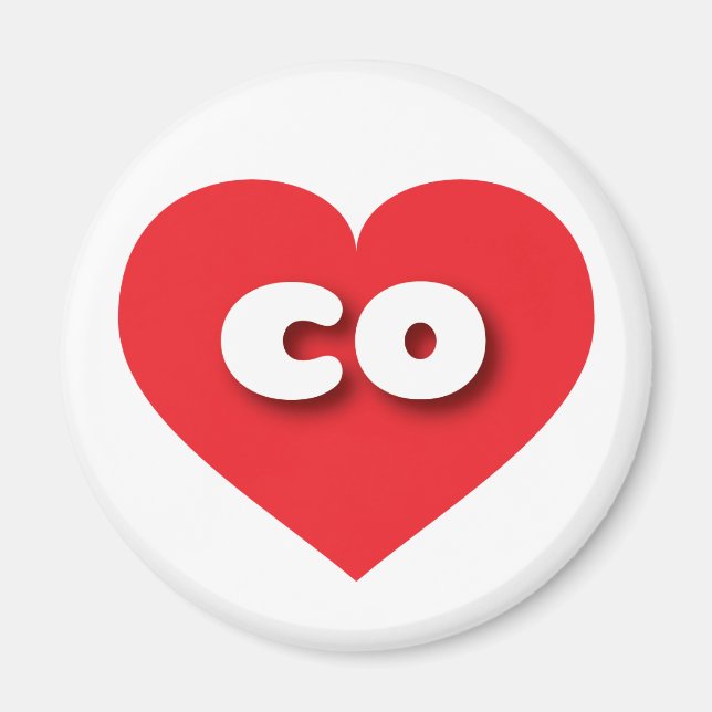 Aimant Coeur rouge du Colorado - J'aime le co (Devant)
