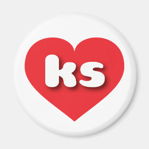 Aimant Coeur rouge du Kansas - I love ks