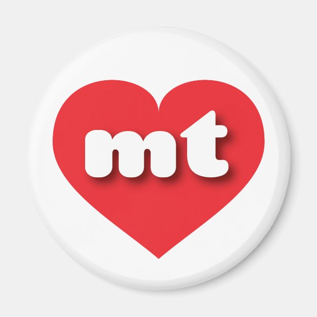 Aimant Coeur rouge du Montana - J'aime mt (Devant)