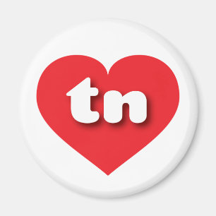 Aimant Coeur rouge du Tennessee - J'aime le tn