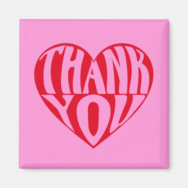 Aimant coeur rouge Merci (Devant)