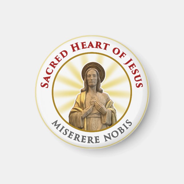 Aimant Coeur sacré de Jésus Miserere Nobis (Devant)
