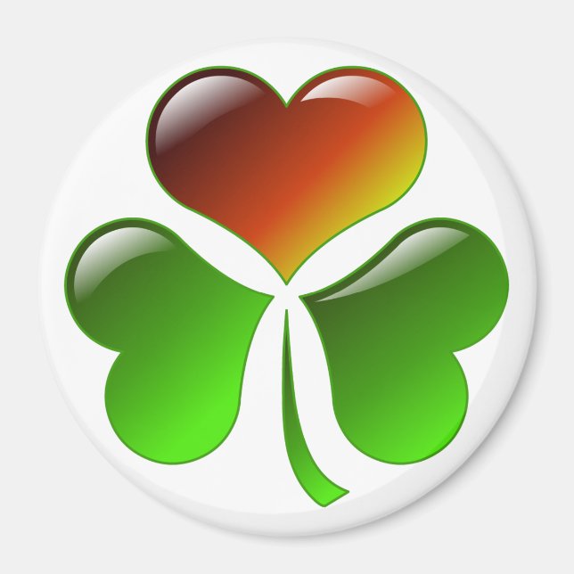 Aimant Coeur shamrock (Devant)