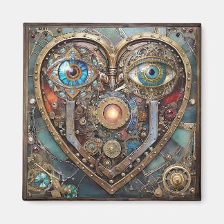 Aimant Coeur Steampunk Fantaisiste Je Te Vois Je T'Aime