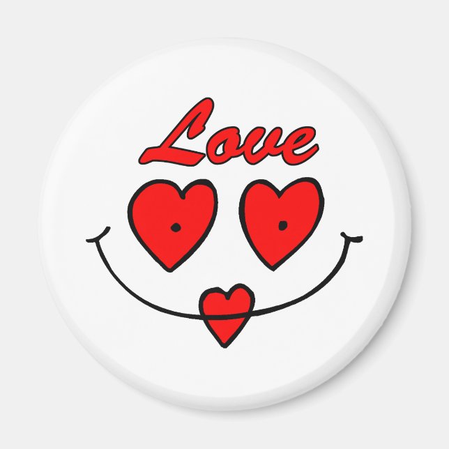 Aimant Coeur visage souriant (Devant)