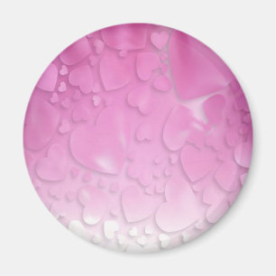 Aimant Coeurs abstraits roses et blancs