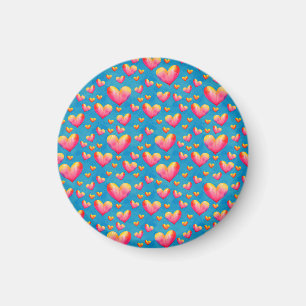 Aimant Cœurs Aquarelle Multicolore