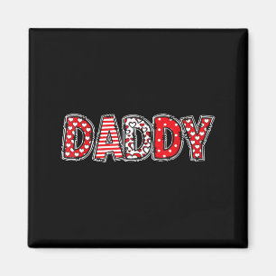 Aimant Coeurs buffalo à carreaux papa daddy Saint-Valenti
