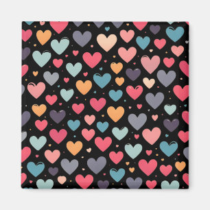 Aimant Cœurs colorés Saint-Valentin