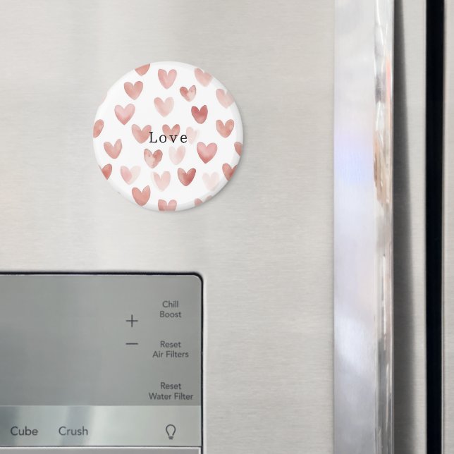 Aimant Cœurs d'amour blancs roses (In situ (réfrigérateur))