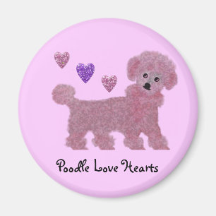 Aimant Coeurs d'amour de caniche