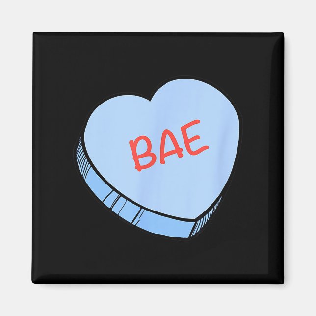 Aimant Cœurs de conversation de la Saint-Valentin «bae» (Devant)