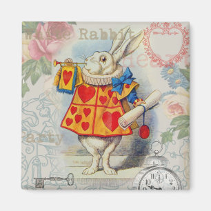 Aimant Coeurs de lapin blanc Alice Classic